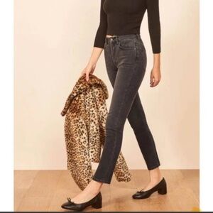 Reformation Black Juliette Cigarette High Jeans